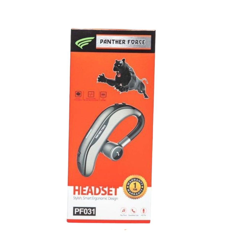 PANTHER FORCE Bluetooth Handsfree Headset Curved 17Hrs - PF31 | Ergonomic Wireless Design | Noise Reduction, Long Battery Life, & Comfortable Fit for Hands-Free Calls & Music PANTHER FORCE Bluetooth Handsfree Headset Curved 17Hrs - PF31 | Ergonomic Wireless Design | Noise Reduction, Long Battery Life, & Comfortable Fit for Hands-Free Calls & Music
